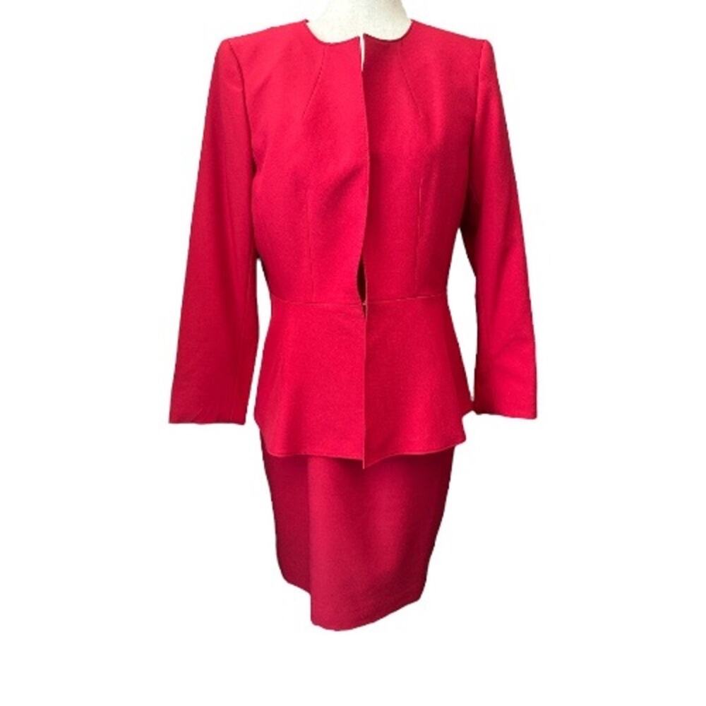 Le Suit Peplum Crepe Sheath Dress Suit with Jacket 6